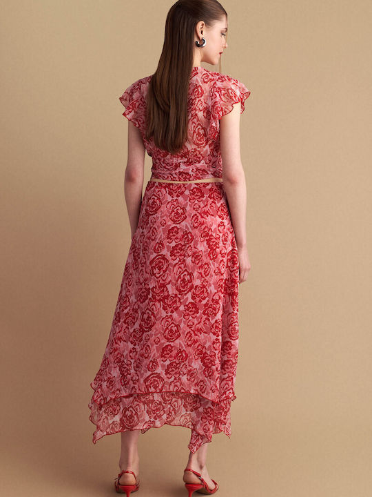Midi Φούστα Floral Multicolor