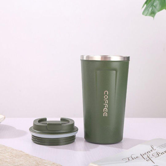 Uncle George Ποτήρι Θερμός Ανοξείδωτο / Αλουμίνιο BPA Free 510ml Επιστόμιο Χακί με Επιστόμιο