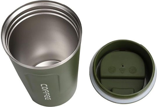 Uncle George Ποτήρι Θερμός Ανοξείδωτο / Αλουμίνιο BPA Free 510ml Επιστόμιο Χακί με Επιστόμιο