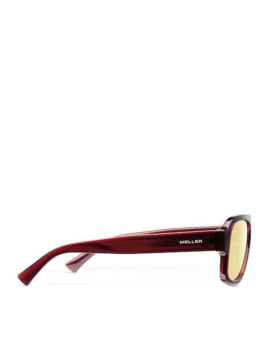 Meller Shipo Unisex Sunglasses with Red Plastic Frame and Yellow Lens SP-MAROONSUN