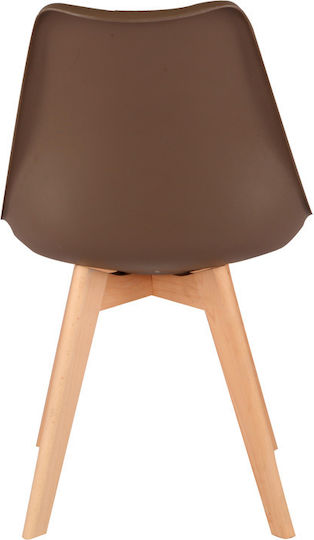 Gaston Dining Room Polypropylene Chair Brown Shade 43x51x75cm
