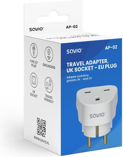 Savio English to Greek Plug Adapter