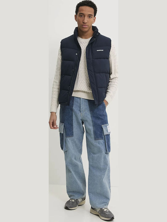 Ärmelloses Winter Puffer Jacke Blau