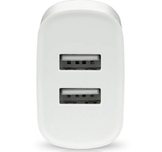 everActive Charger Without Cable with 2 USB-A Ports 12W Whites (SC-220)