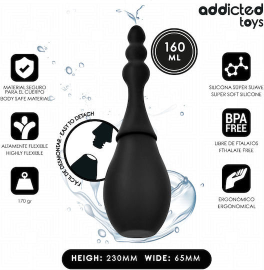 Addicted Toys Travel Cleaner Πρωκτικό Ντους Μαύρο