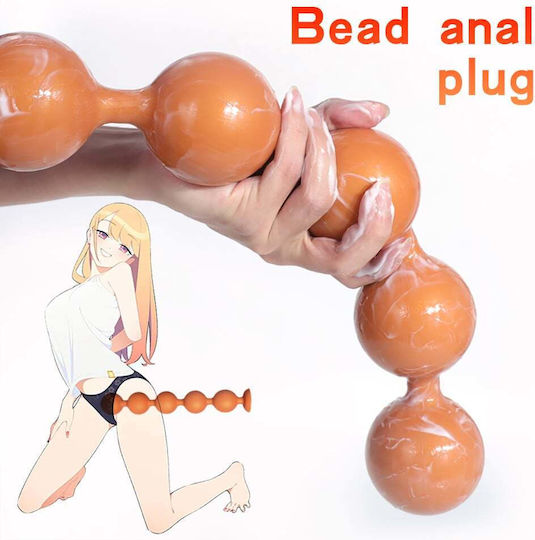 Butt Plug Anal cu Suport de Fixare Auriu S 25cm