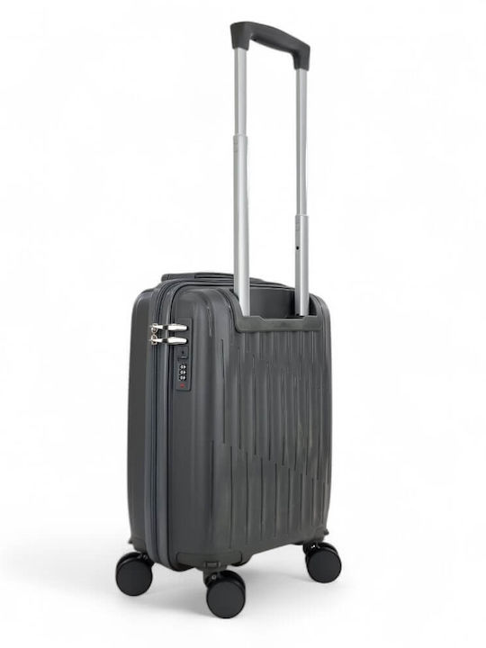 Playful Bags Cabin Travel Suitcase Hard Gray with 4 Wheels Height 40cm