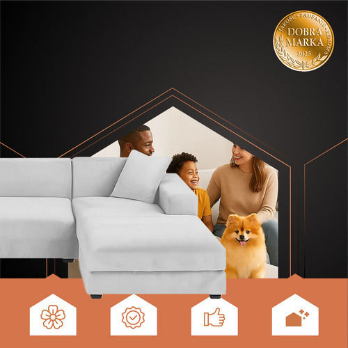Ruhhy Waterproof Elastic Cover for Corner Sofa Gray 45x45cm 1pcs
