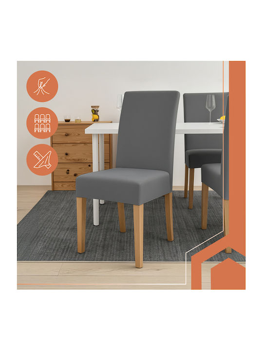 Ruhhy Elastic Cover for Chair Gray 65x40cm 6pcs