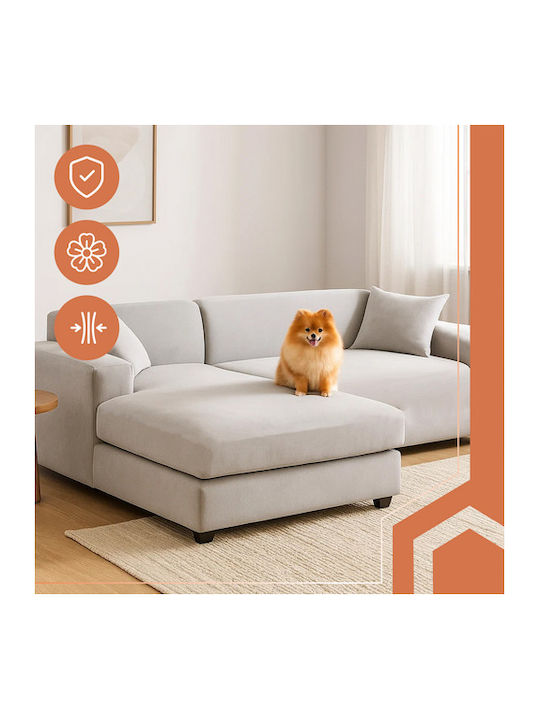Ruhhy Waterproof Elastic Cover for Corner Sofa Gray 45x45cm 1pcs