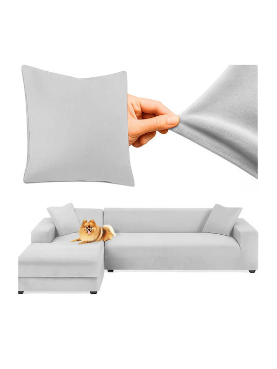 Ruhhy Waterproof Elastic Cover for Corner Sofa Light Gray 45x45cm 1pcs