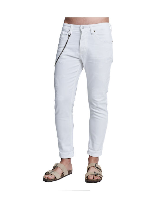 Nollan Men's Elastic Jeans Pants with Slim Tapered Fit White 5-819.211.P9.051.N0024