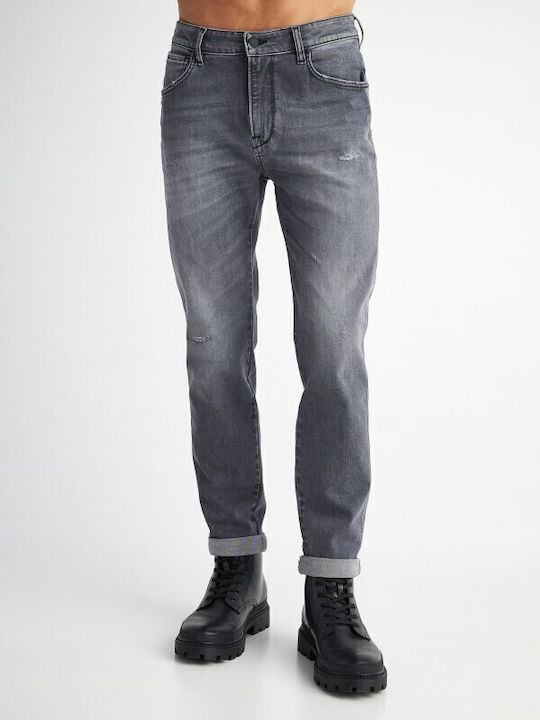 Sapphire Ανδρικό Παντελόνι Τζιν με Slim Tapered Εφαρμογή Grey