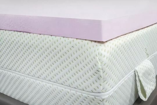 Alpha Foam Matratzentopper Halb-Doppel Schaumstoff Mit Aloe Vera & Abnehmbarer Bezug 130x200x5cm