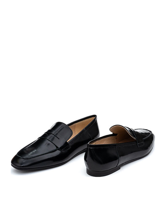 Δερμάτινα Γυναικεία Loafers σε Μαύρο Χρώμα