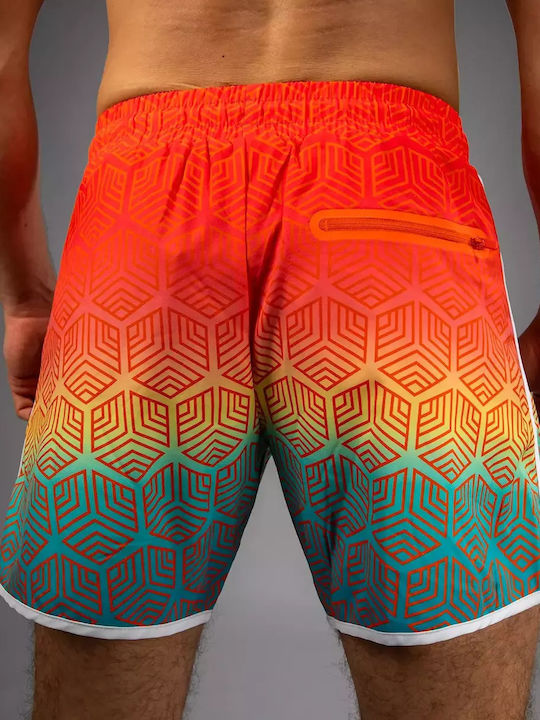 Men's Swimwear Shorts Sunset Orange/sky Blue