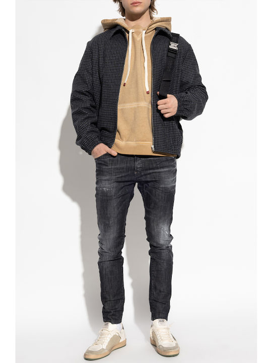 Skater Men's Jeans Pants Elastic with Slim Fit Black
