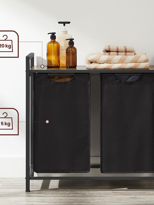 Vasagle Coș De Rufe Metalic 46lt 73x33x72cm Negru