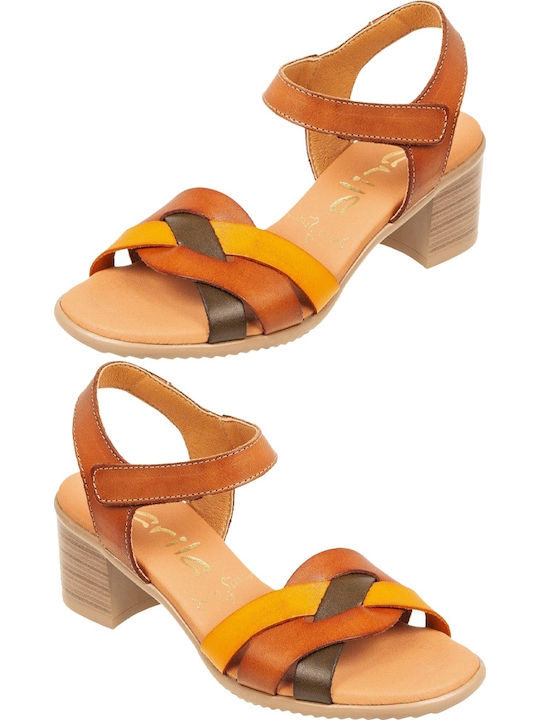 Leather Sandals Tabac Brown