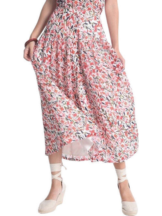 Midi Rock Blumen Rosa