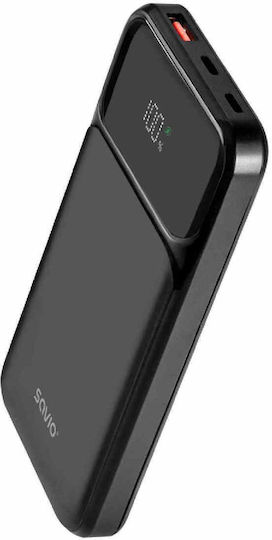 Savio BA-08 Power Bank 10000mAh με Θύρα USB-A και 2 Θύρες USB-C Μαύρο