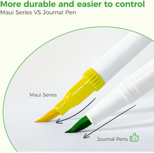 Ohuhu Water-Based Dual-Tip Journal Pens, Brush + Extra Fine, Water-Based Drawing Markers, Fine, 80-Color Set