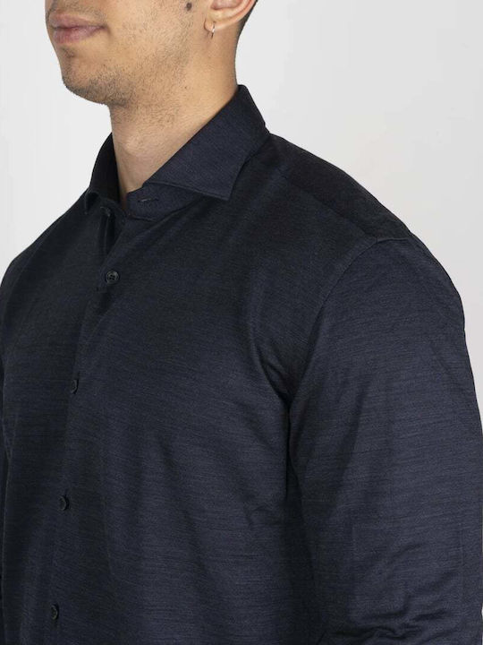 Xacus Πουκαμισο Μπλε Σκουρο 100% Merinos Extra Fine New Zealand Κανονικη Γραμμη 752319-41470.003
