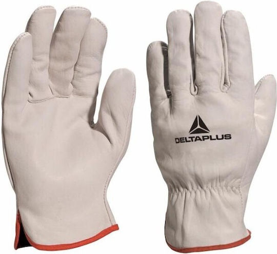 Delta Plus Waterproof Gloves for Work White Leather 1pcs