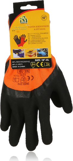 Tpster Gloves for Work Orange Latex 1pcs