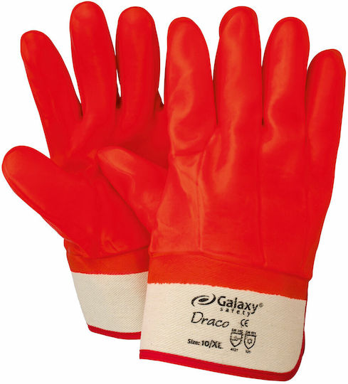 Galaxy Draco Waterproof Перчатки за работа Оранжев PVC Масло 1бр