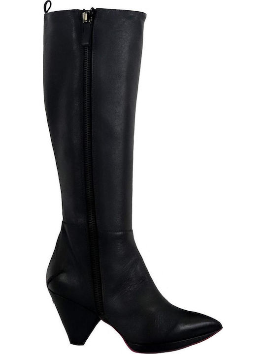 Leder Damenstiefel Gray