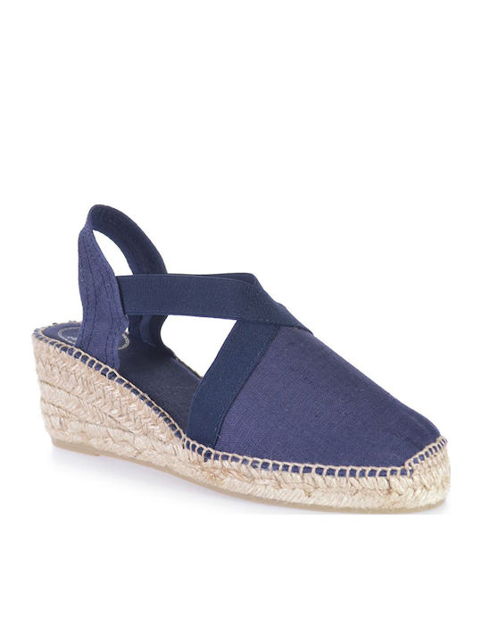 Women's Fabric Platform Espadrilles Navy Blue