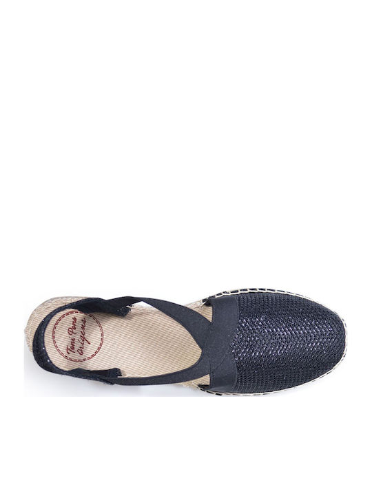 Women's Fabric Platform Espadrilles Black