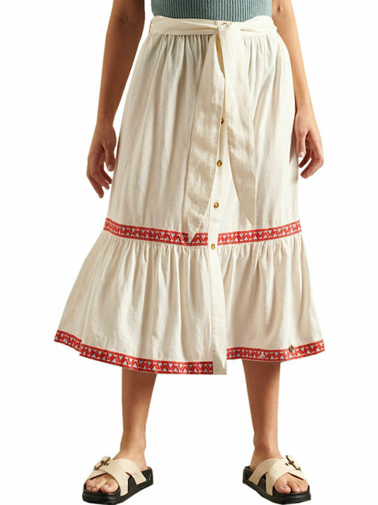 Flash W Midi Skirt Midi Rock Beige