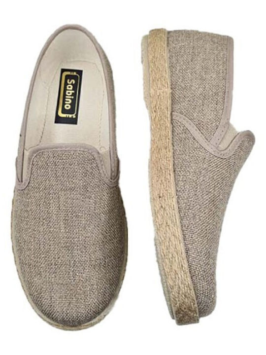 Fabric Men's Espadrilles in Beige Color