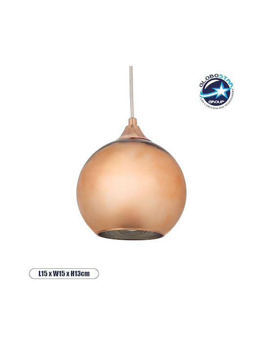GloboStar Candela Κρεμαστό Φωτιστικό Χάλκινο με Ντουί E27 15εκ.