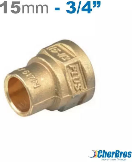 Cherbros Female Pneumatic Brass Fitting 3/4" 15mm 0920150600