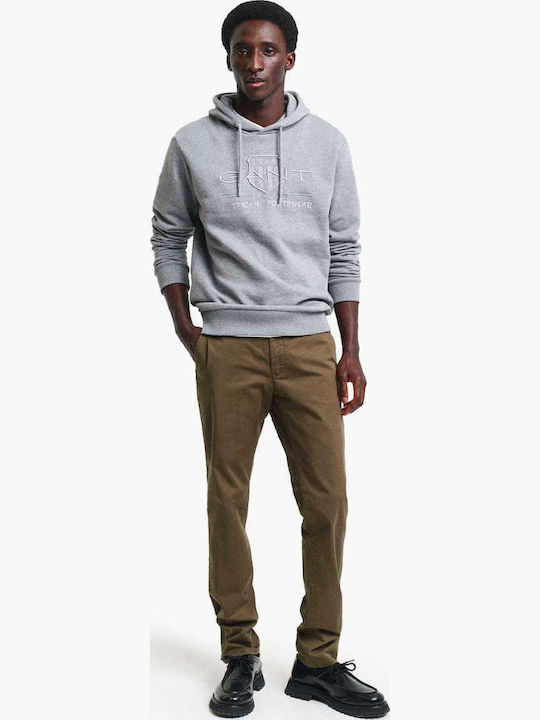 Trousers Cargo Elastic in Slim Fit Brown