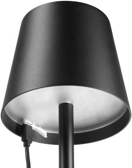 Rechargeable Table Lamp LED with Black Shade and Base