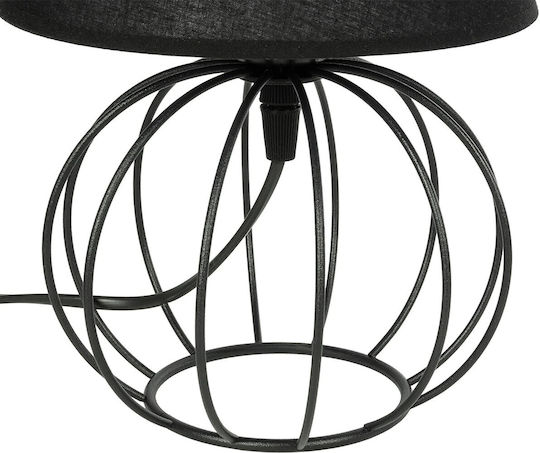 GloboStar Metal Table Lamp for Socket E27 with Black Shade and Base