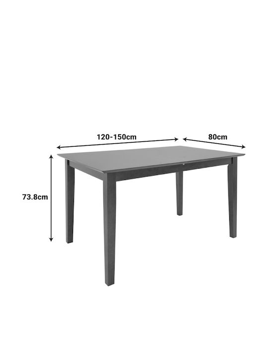 Dining Room Mabor-Dallan Expandable 5pcs Walnut 120(+30)x80cm