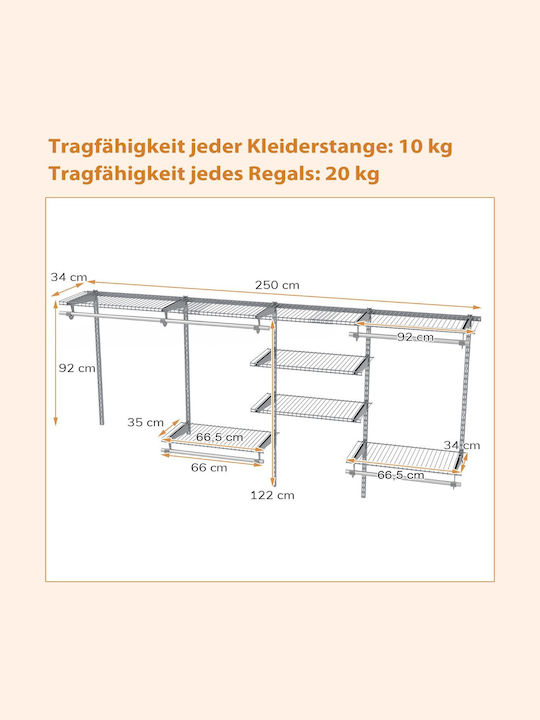 Costway Kleiderständer Gray