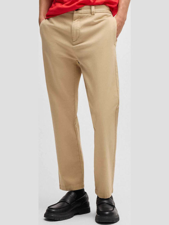 David251d Мъжки Панталон Slim Fit Бежов