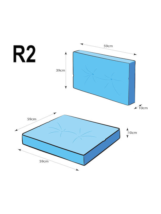 Garden Chair Cushion with Backrest Blue
