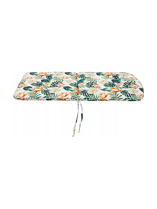 Garden Chair Cushion with Backrest White Flowers