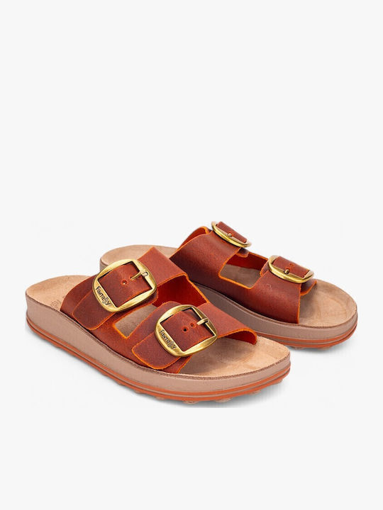Despoina Leather Women's Flat Sandals Anatomic Tile