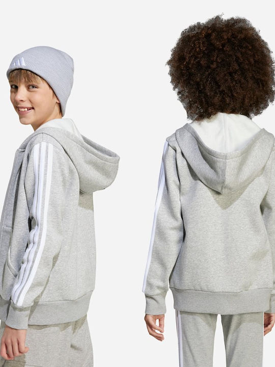Athletic Kids Cardigan Cotton with Hood Gray Essentials