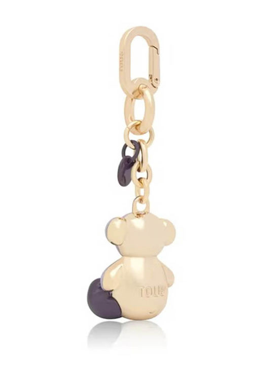Women's Keychain Tous Llavero Metal Bold Bear Purple-Gold Purple 8433513523902