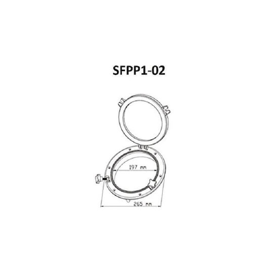 Plastic Round Porthole 265/197mm White Sfpp1-02 Seaflo