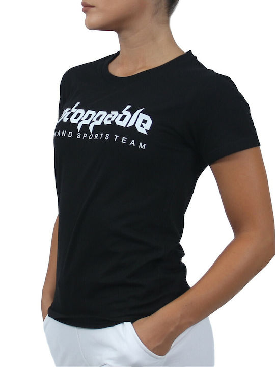 T-shirt Unstoppable Μαύρο Λευκό 23079 H&s